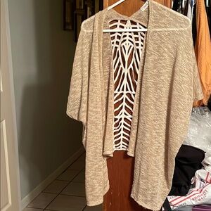 ODDY Tan Cardigan Sweater Lightweight Knit